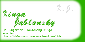 kinga jablonsky business card